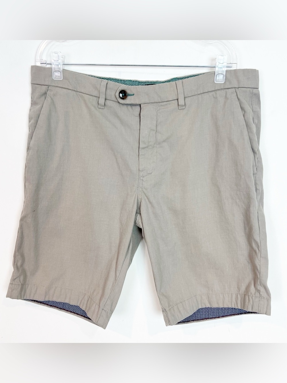 TED BAKER LONDON TAN FLAT FRONT SHORTS MENS SZ 34
